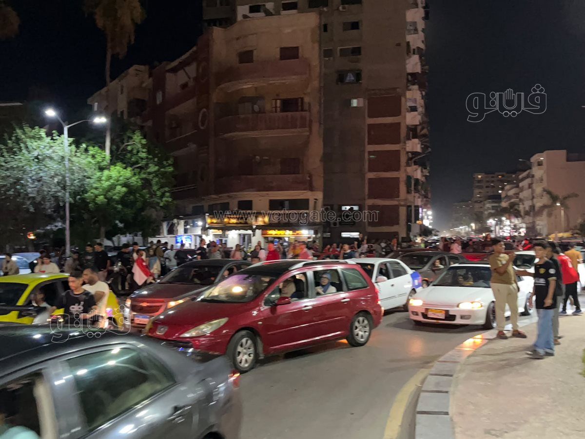استمرار الاحتفالات ببورفؤاد لفوز المنتخب المصري على نظيره الاسترالي 