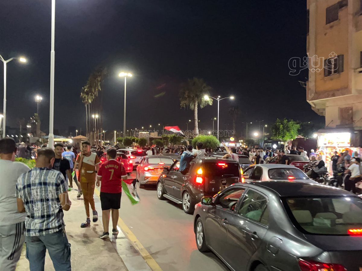 استمرار الاحتفالات ببورفؤاد لفوز المنتخب المصري على نظيره الاسترالي 