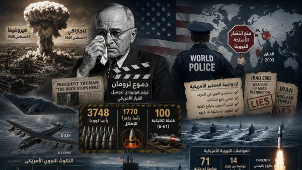 دموع ترومان لم تسدل الستار.. أمريكا تستخدم الأسلحة النووية ثم تتقمص دور شرطي العالم بزعم منع انتشارها.. 3748 رأسا نوويا و100 قنبلة تكتيكية وغواصات تهدد بـ"يوم القيامة"