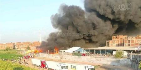 حريق محطة الموالح بالشرقية، 4 مصابين وأعمال تبريد لكشف ملابسات الواقعة
