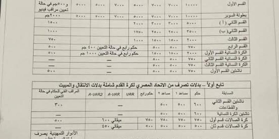 تعرف على قيمة بدلات الحكام موسم 2026 -2027