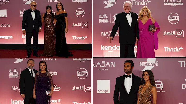 أروى وزوجها وروجينا وأشرف زكي... 20 صورة رومانسية في حفل افتتاح الجونة السينمائي