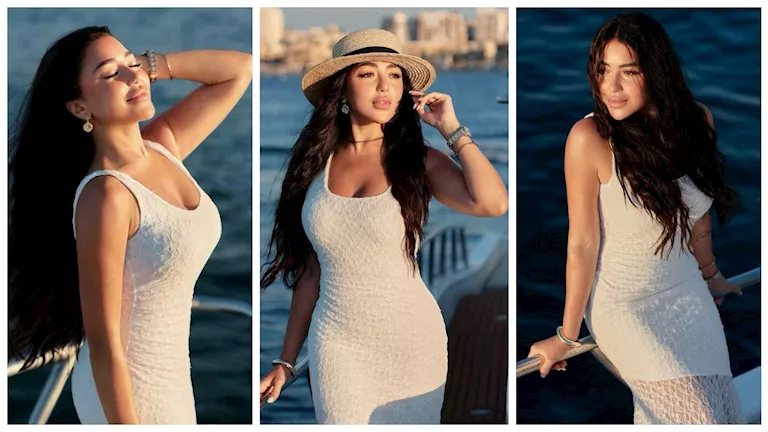 سارة سلامة تودع الصيف بجلسة تصوير في عرض البحر