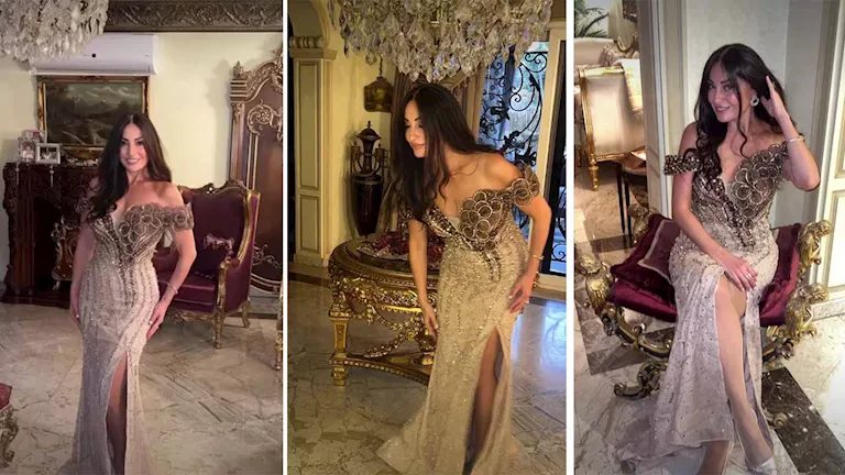 نرمين الفقي تستعرض إطلالتها من حفل زفاف ابنة المخرجة شيرين عادل