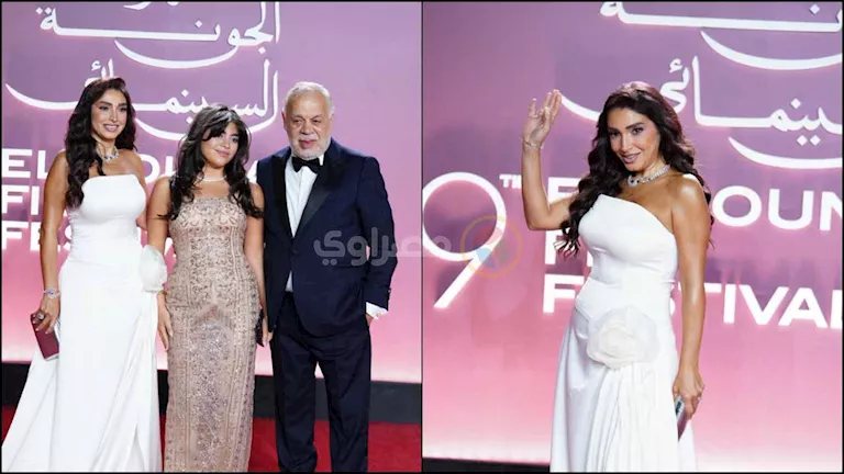 بالصور| أشرف زكي وروجينا يحضران بصحبة ابنتهما مريم فيلم البارح العين ما نامت