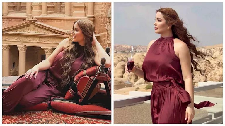 صور| نسرين طافش بـ"كروب توب" على ظهر "جمل" بالأردن والجمهور يعلق