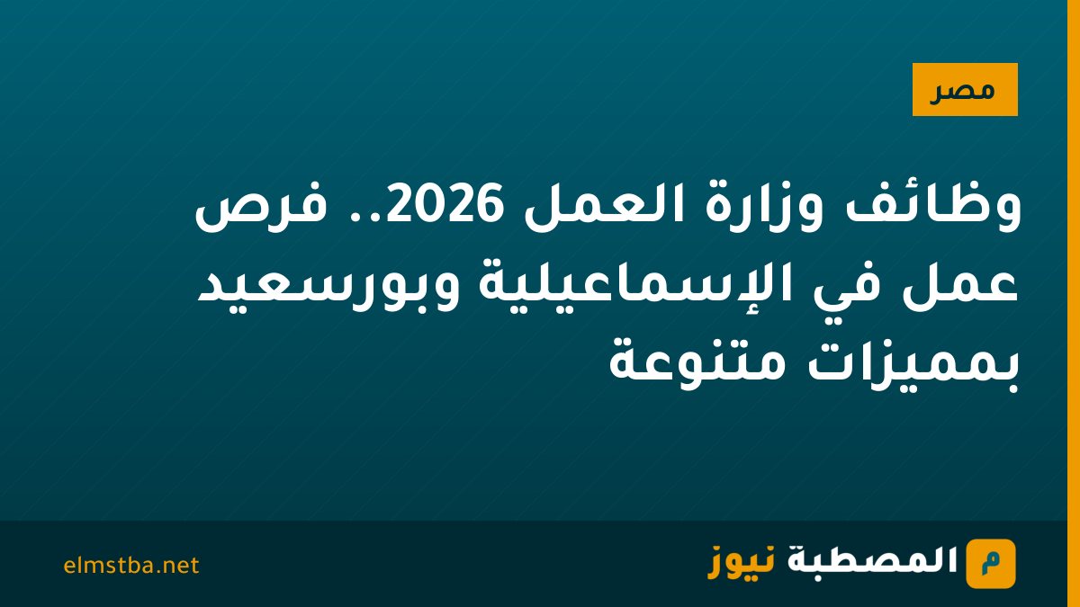 وظائف وزارة العمل 2026.. فرص عمل في الإسماعيلية وبورسعيد بمميزات متنوعة
